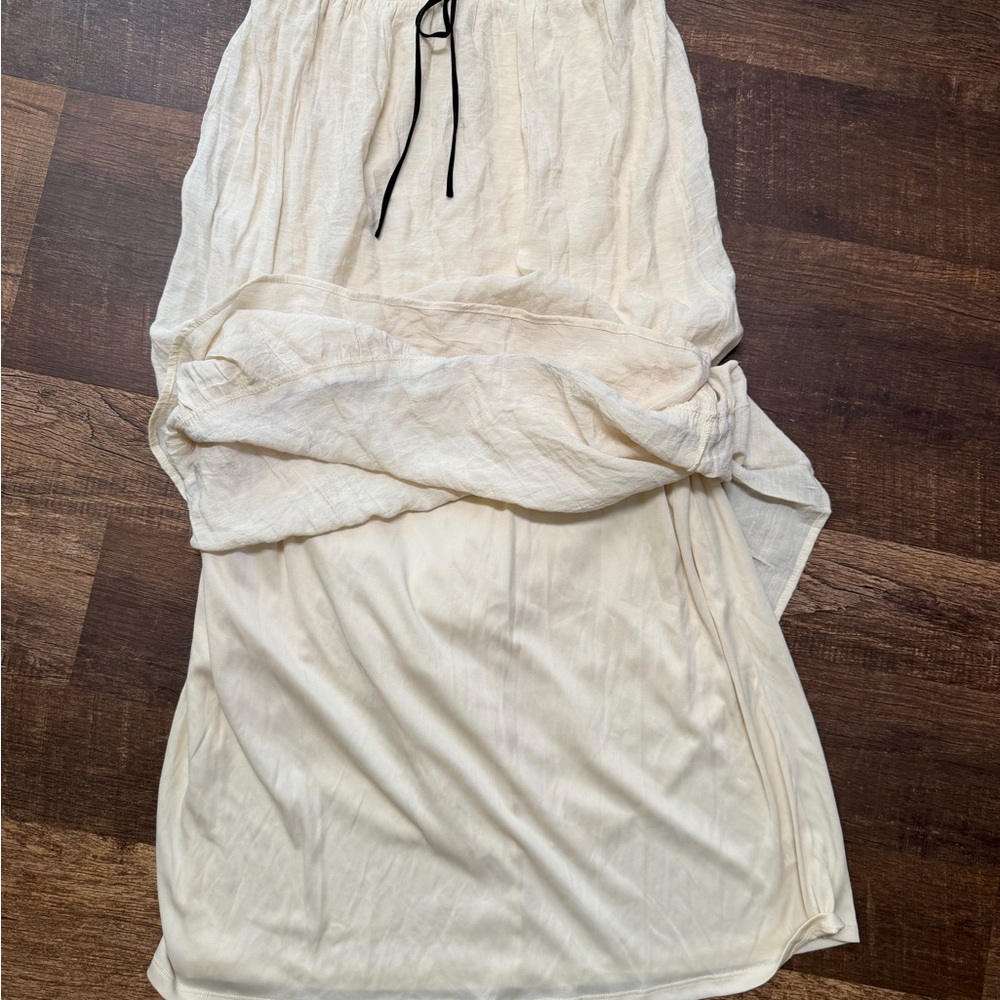 Cream Ruffle Skirt Set with Black Trim - Picture 12 of 13